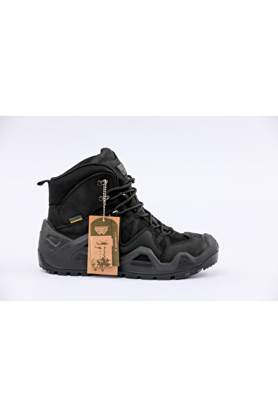 WARBOOTS BLK-2047 NUBUK DERİ WATERPROOF ASTAR ARAZİ VE ASKERİ BOT SİYAH RENGİ YARIM BOY