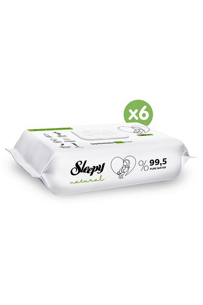 Sleepy Natural Newborn Wet Baby Towels 60pcs