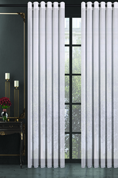 De'Vor Kar efekt Tül Perde , Rustikli Tül, Kuş gözlü dikim