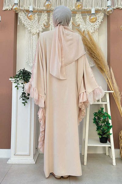 Bym Fashion Δαντελένιο φόρεμα Chiffon Ruffle Look 3864 Jewel