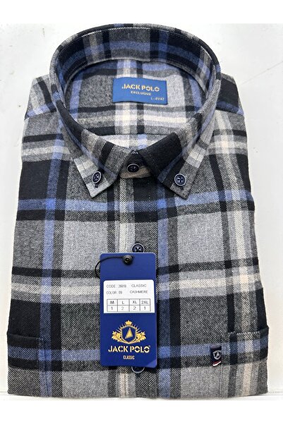 Jack Polo Erkek Tek Cep Kışlık Kaşmir Gömlek