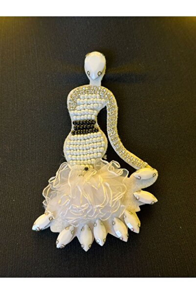 Gönülden Tasarım 12X7CM Mărgele de piatră Broderie Mireasa Fată Crestă Patch Accesoriu de cusut Applique Alb