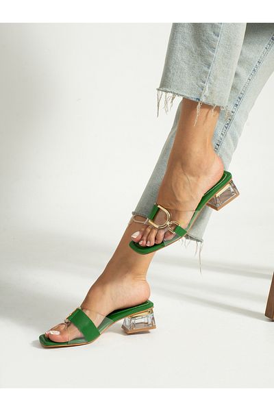 Alemdar Shoes Πράσινες διάφανες γυναικείες παντόφλες