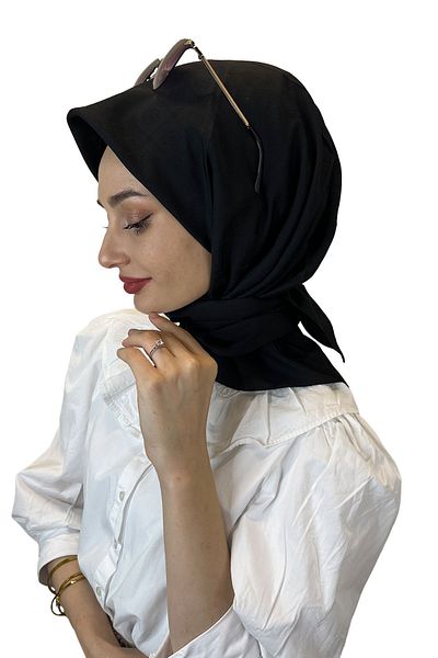 Aker Eșarfă din bumbac, model cu logo din bumbac, eșarfă elegantă de dimensiuni mari1030700 Negru