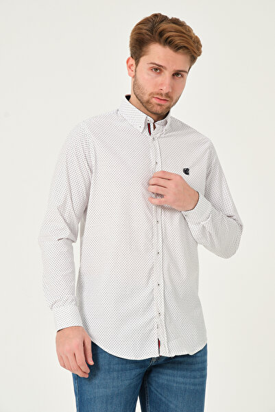 Catto Peak Cămașă cu dungi cu imprimeu cu model Lycra Regularfit