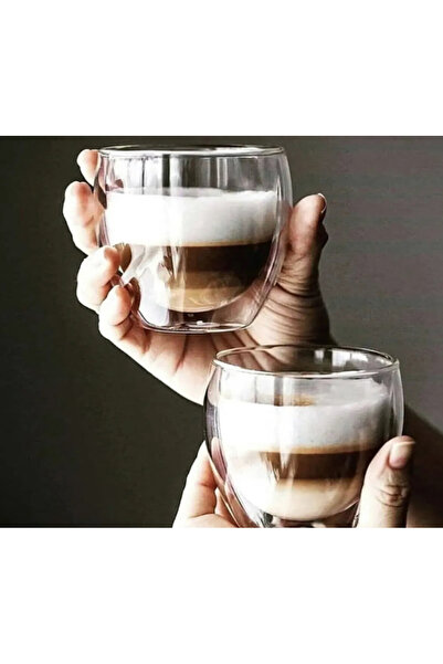 M Mimoza Park 6 PCS Double Wall Transparent Glass Cup 250 ml