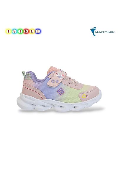 Kidessa 1809 Anatomical Sole Lighted Girls' Casual Sneakers - NKT01809-PUDRA-26