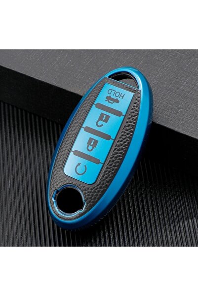 AYCANSTORE Husă Tpu pentru telecomandă Nissan cu 4 butoane (albastru)