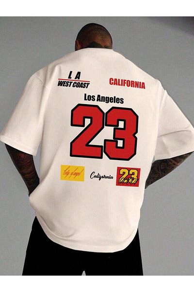 Keywest Μπλουζάκι με εμπριμέ σχέδιο Unisex Cotton Crew Neck Oversize