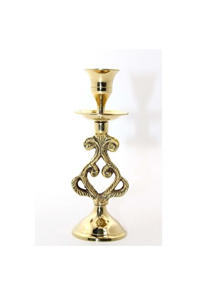 hediyeconcepti Tamamı Pirinçten Tekli Şamdan