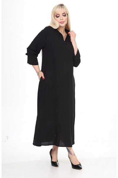 Eceyaman moda women black long battal plus size dress