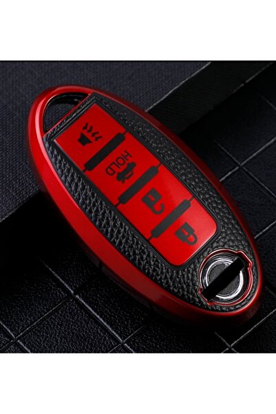 AYCANSTORE Husă Tpu pentru telecomandă Nissan cu 4 butoane (roșu)