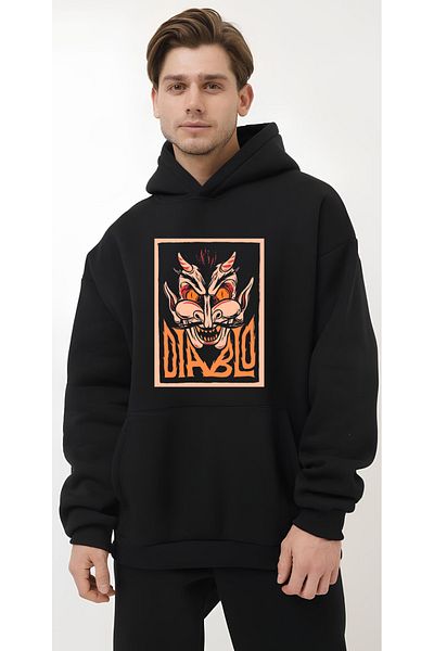 Edizen Hanorac cu glugă Diablo 2024 Oversize Premium 100% bumbac