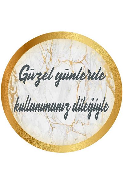 SIRADIŞI REKLAM round gold sticker wish you to use on good day with visual 50 pieces