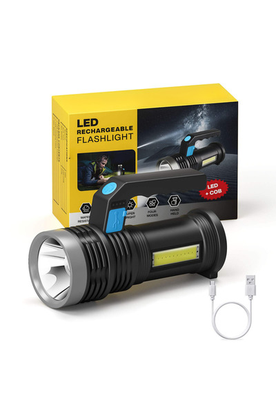 DEKOHOP Ultra Parlak USB Şarjlı COB LED El Feneri Çok Fonksiyonlu Aydınlatma Saplı Led Işık