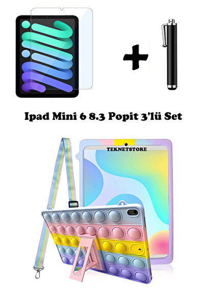 TEKNETSTORE Ipad Mini 6 8.3 inç Uyumlu Kılıf Popit Askılı Stand Koruyucu Eğle...