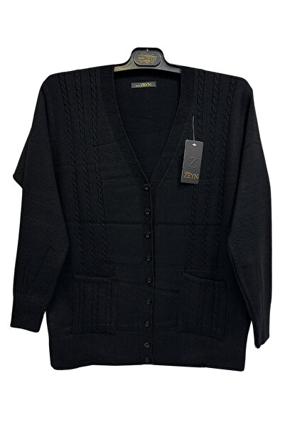 Moda Zeyn سترة نسائية محبوكة برقبة على شكل حرف V وجيوب وأزرار للموسم الجديد