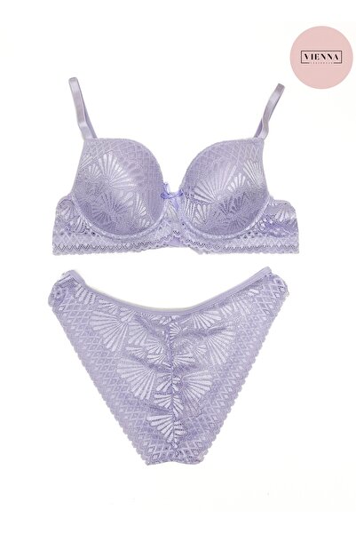 Vienna Underwear Kadın Dantelli Dolgusuz Balenli Sütyen Takımı