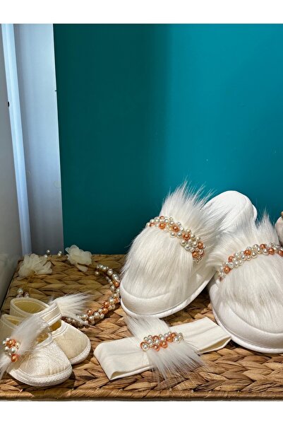 KRVTASARIM Lohusa Terliği & Tacı & Bebek Ayakkabısı & Bebek Bandanası