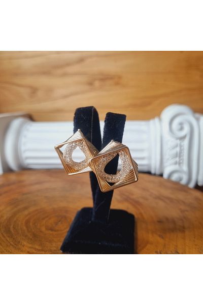 Defne Aksesuar SQUARE RING BALLON EARRING