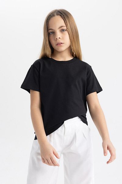 DeFacto Girl's Regular Fit Short Sleeve T-Shirt
