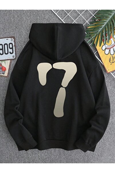 AEMİ Унисекс суитшърт с качулка и щампа номер 7