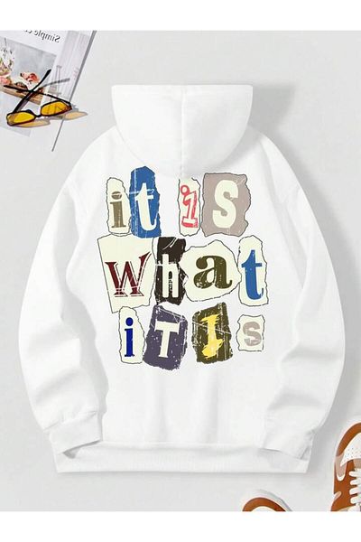 AEMİ Unisex Oversize Hooded Sweat Hoodie - Back Printed