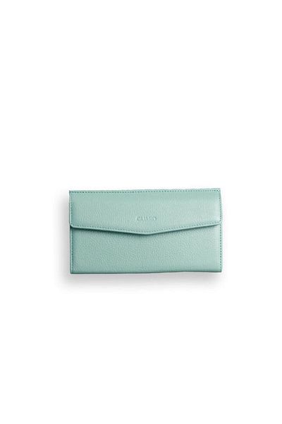 GUARD Genuine Leather Women's Wallet with Water Green Phone Port P2223