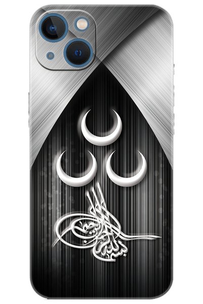 Ceppare iPhone 13 Uyumlu Kılıf Desen Baskılı Silikon Üç Hilal Tuğra Tasarım S...