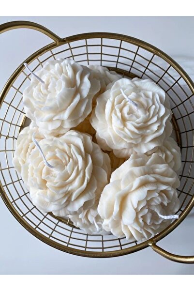 Şeyma Temel 10 Adet Yüzen Şakayık Hediyelik Mum - Beyaz