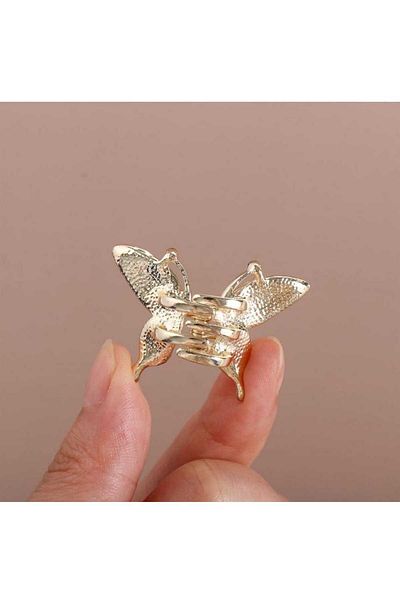 JHTshop 2-Piece Rhinestone Butterfly Small Metal Latch Buckle