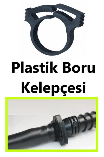 MGF PLAST Mgf 16mm. 100 Adet Hortum Sıkma Kelepçesi Damlama Sulama Hortumu Ki...