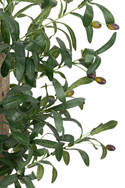 YAPAY ÇİÇEKÇİNİZ Siyah Saksıda 100 Cm Yapay Zeytin Ağacı