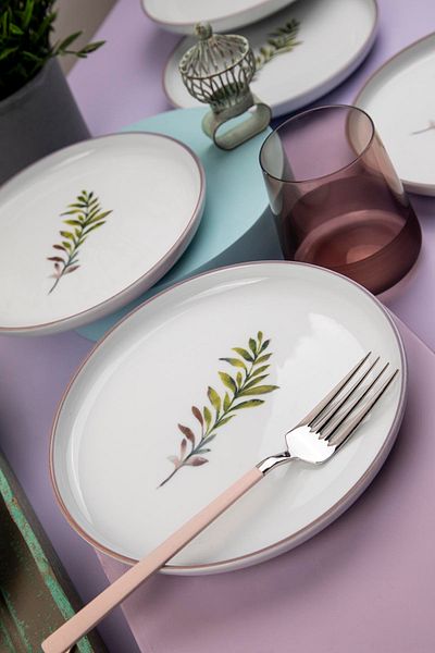 Kütahya Porselen Moderna 6-Personen-19-cm-Kuchenset Comfort