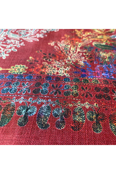 LeJupi Kadın Şal Tesettür Flamlı Keten Desenli