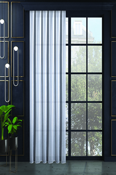 De'Vor Pırıltı Tül Perde Yüksek Kaliteli Pileli Dikim Tül Perde