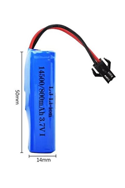 GLANCE 3.7v 14500 Li-ion Siyah Soketli Oyuncak Araba Pili 14mm X 50mm