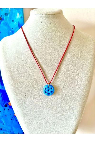 Atelier Çağla Red String Bracelet with 7 Eyed Syriac Evil Eye Beads