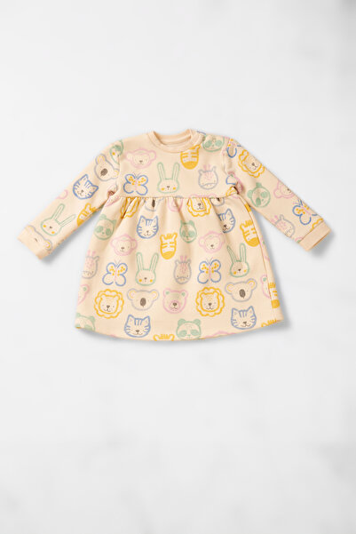Tinymuyt Kız Bebek&Çocuk Baskılı Elbise