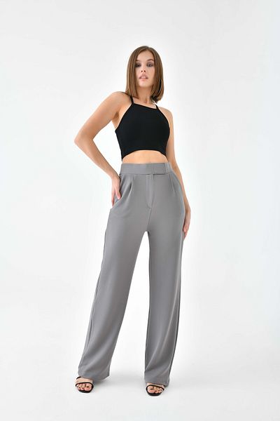 VOLT CLOTHİNG Palazzo-Hose aus Lycra mit hoher Taille und Klettverschluss für Damen