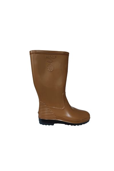 PALALI Μακριές μπότες βροχής Unisex ανοιχτό καφέ μαύρη σόλα με μαχαίρι