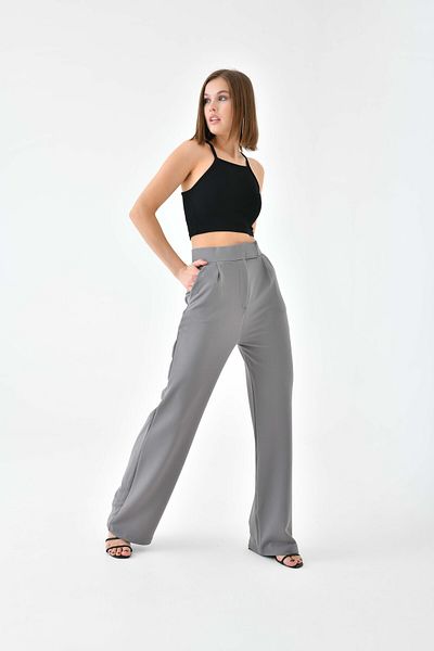 VOLT CLOTHİNG Palazzo-Hose aus Lycra mit hoher Taille und Klettverschluss für Damen
