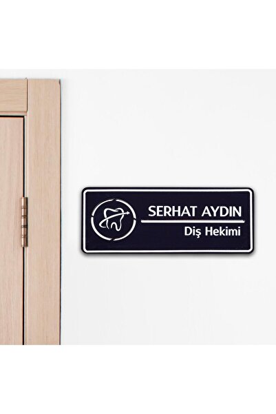 Ofistike Diş Hekimine Özel Kapı İsimlik Tabelası Ofis Yönlendirme Kapı İsimli...