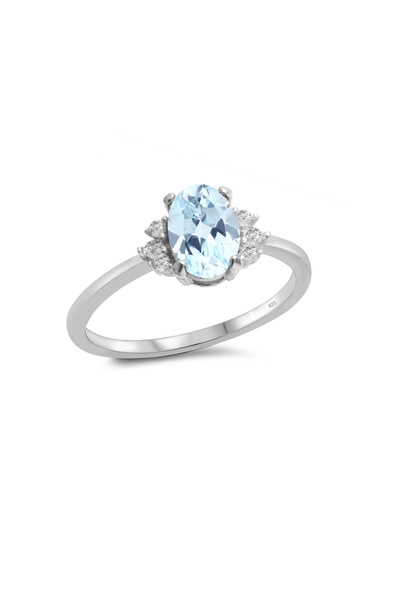 Silveranka 925 Ayar Gümüş Değerli Taşlar Koleksiyonu 1,86 Karat Sky Blue Topa...