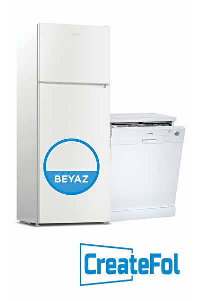CreateFol Beyaz Kendinden Yapışkanlı Buzdolabı ve bulaşık makinesi Kaplama Folyosu set