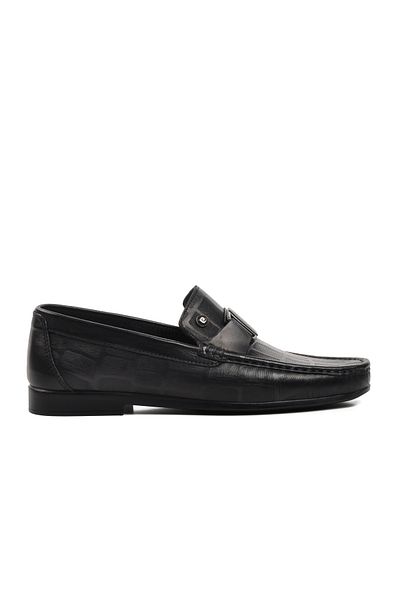 Pierre Cardin 25104 Μαύρα ανδρικά παπούτσια Loafer από γνήσιο δέρμα