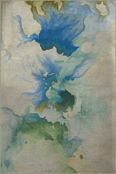 Rugs Modern Halı Yeşil Mavi Temalı Abstract Soyut Desenli Kreatif Modern Deko...