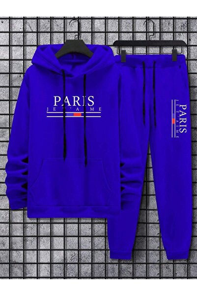 MOONBULL Σετ ανδρικής φόρμας Paris Jet'aime με στάμπα με κουκούλα