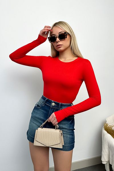 LACHT Women's New Season Polyamide Red Soft Textured Basic Body