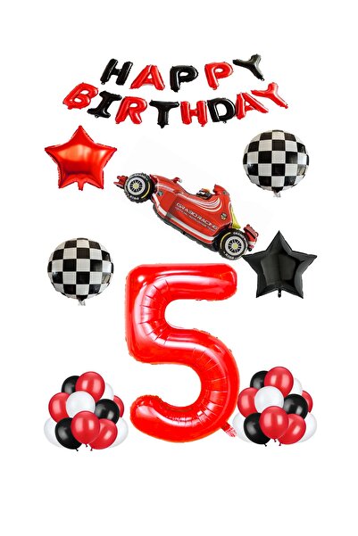 RÖNESANS PARTİ مجموعة بالونات من رقائق الفويل واللاتكس تحت عنوان السباق باللو...